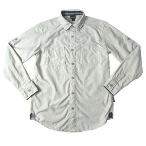 Patagonia Long Sleeve‎ Button Up Fishing Shirt Boys L 12 White Nylon Rio North